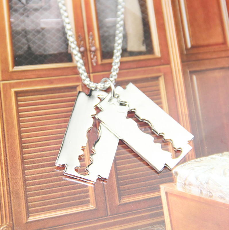 Halsband "Double Razor" i rostfritt stål   - 5