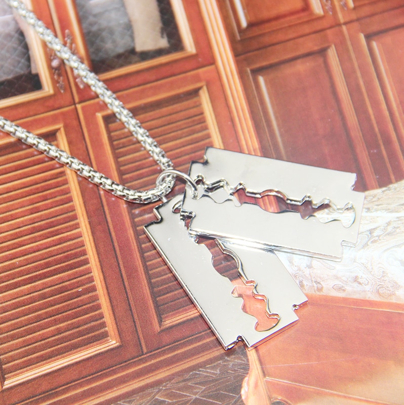 Halsband "Double Razor" i rostfritt stål   - 4