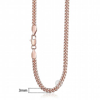 Halskedja med 18K Roséguldplätering  3 mm 