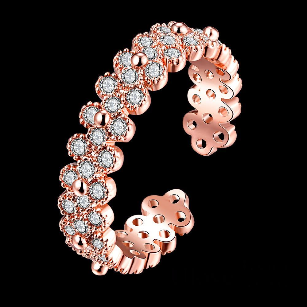 Ring med många små Cubic Zirconia och i 18K Roséguldplätering - 2