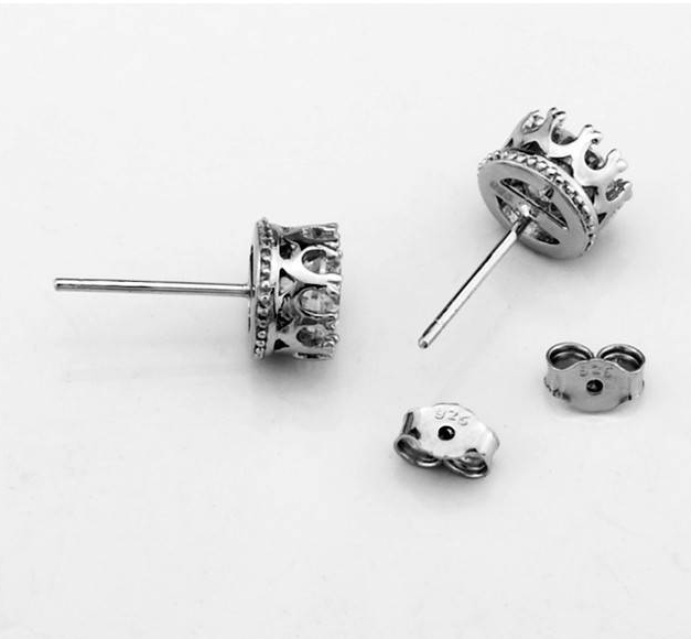 Örhängen "Krona" med Swiss Crystal och Silverplätering - 2
