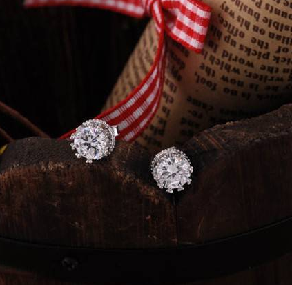 Örhängen "Krona" med Swiss Crystal och Silverplätering - 4