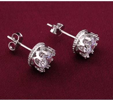 Örhängen "Krona" med Swiss Crystal och Silverplätering - 6