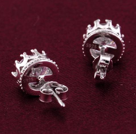 Örhängen "Krona" med Swiss Crystal och Silverplätering - 8
