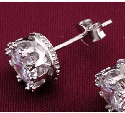 Örhängen "Krona" med Swiss Crystal och Silverplätering - 7