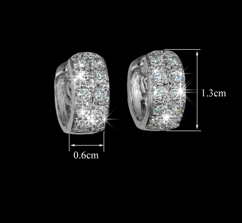 Örhängen "Round Loop" med 10 små Cubic Zircona och Silverplätering - 3
