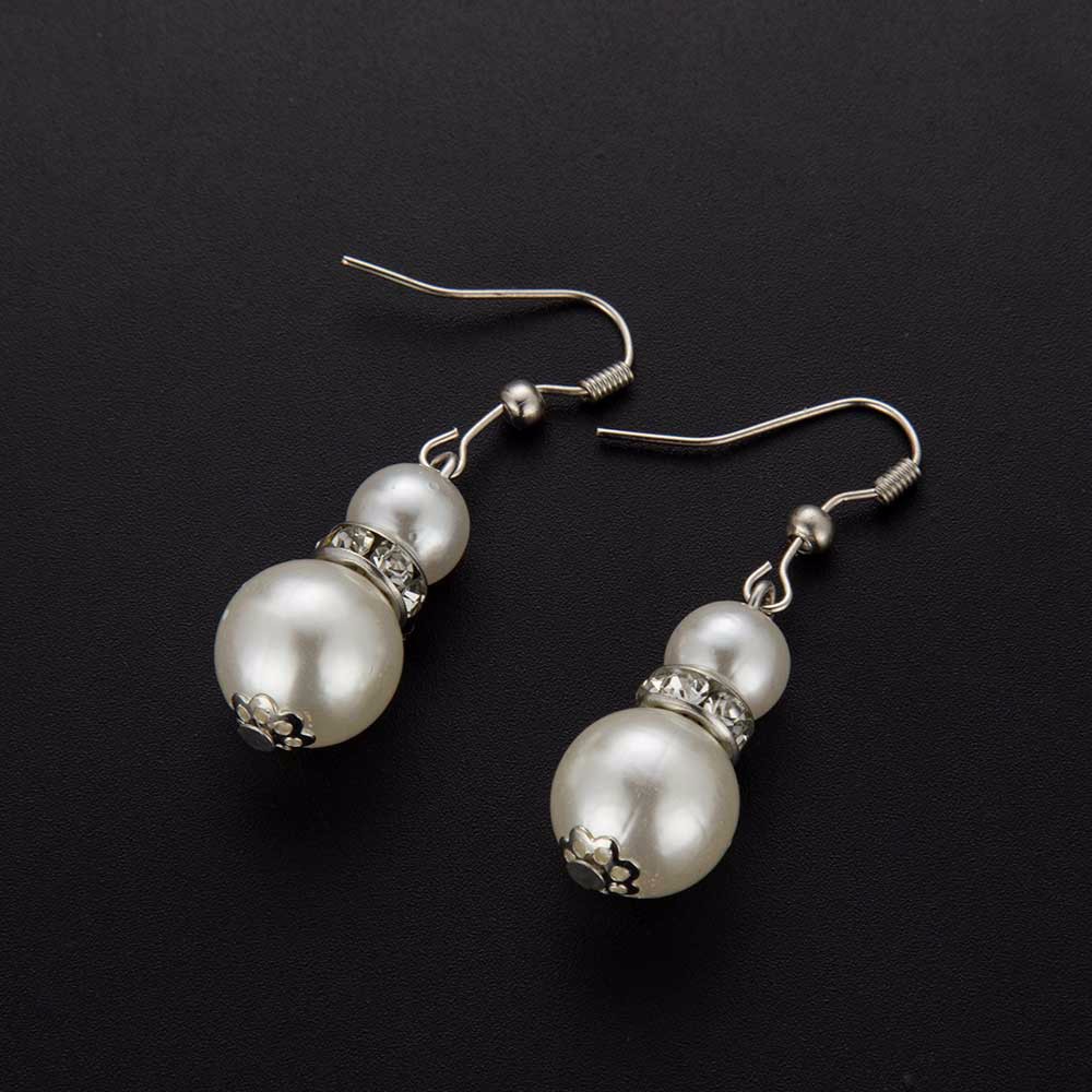 Smyckeset med Vita Pärlor och i  925 Sterling Silverplätering  - 5