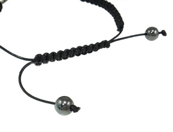 Armband "Cross" med silverfärgat kors och dubbla rader med kristaller - 5
