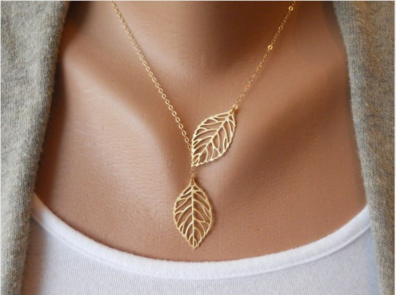 Halsband "Leaf" -Guldfärgad - 2