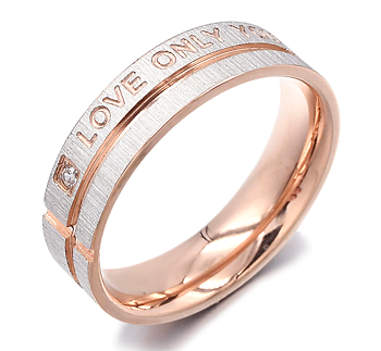 Parringar "Love Only You" i Rostfritt stål -Roséguldplätering