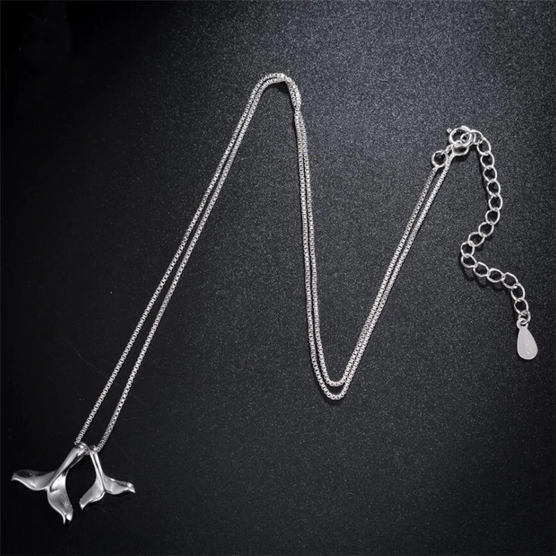 Halsband "Whale tails" i 925 Sterling Silverplätering - 6