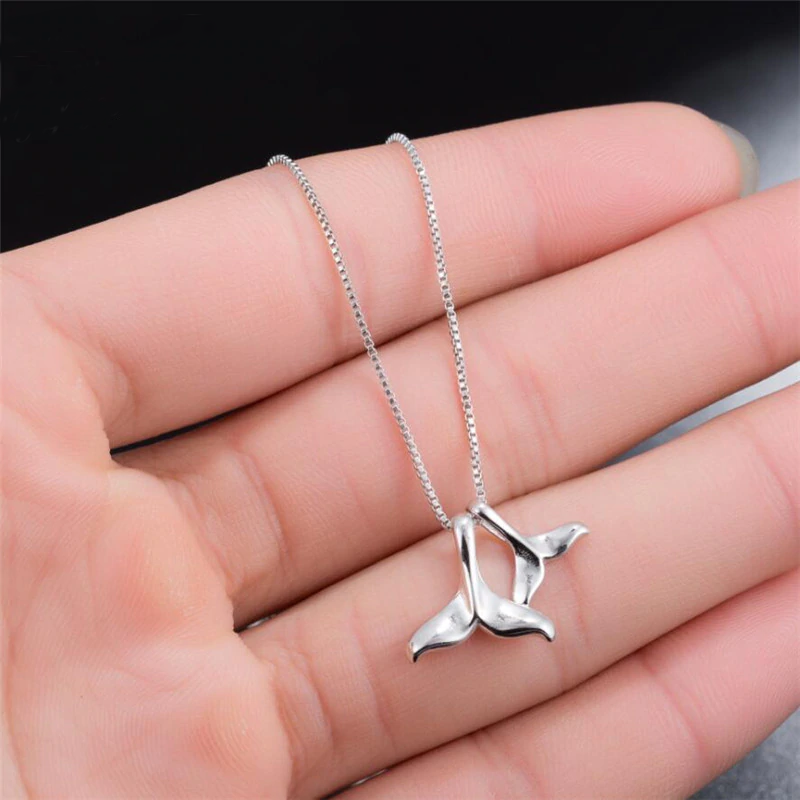 Halsband "Whale tails" i 925 Sterling Silverplätering - 7