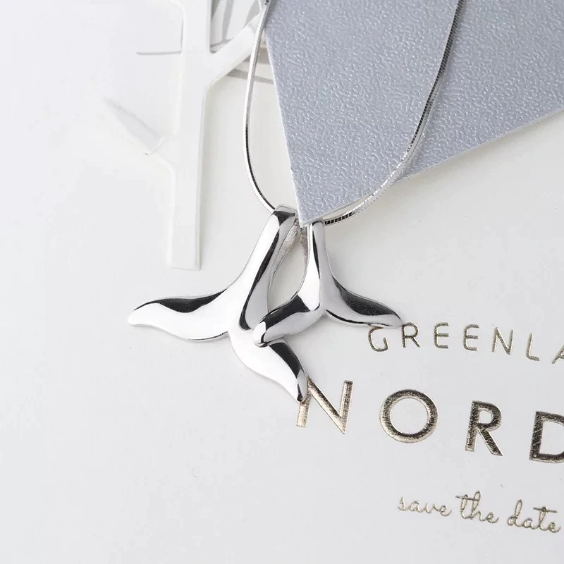 Halsband "Whale tails" i 925 Sterling Silverplätering - 3