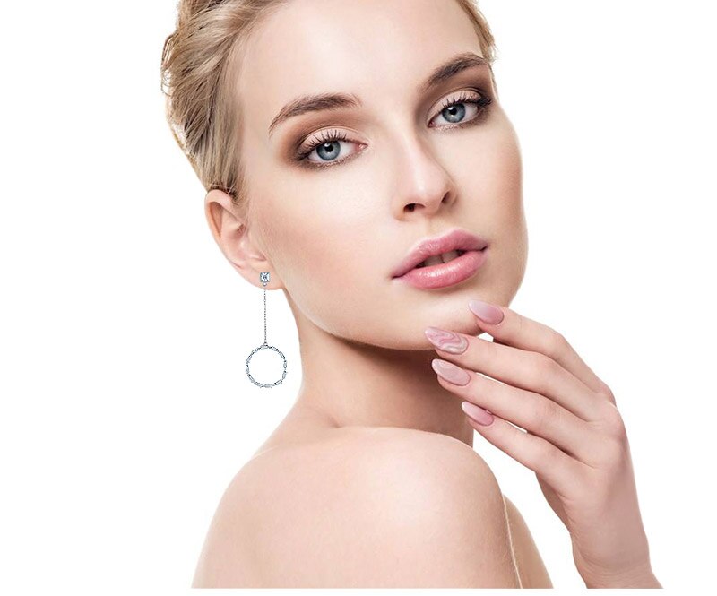 Örhängen "Round Drop" med Cubic Zirconia och i 925 Sterling Silverplätering - 2