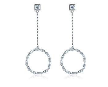 Örhängen "Round Drop" med Cubic Zirconia och i 925 Sterling Silverplätering
