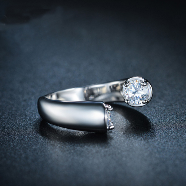 Ring med Cubic Zirconia och i Vit 18K Guldplätering - 3