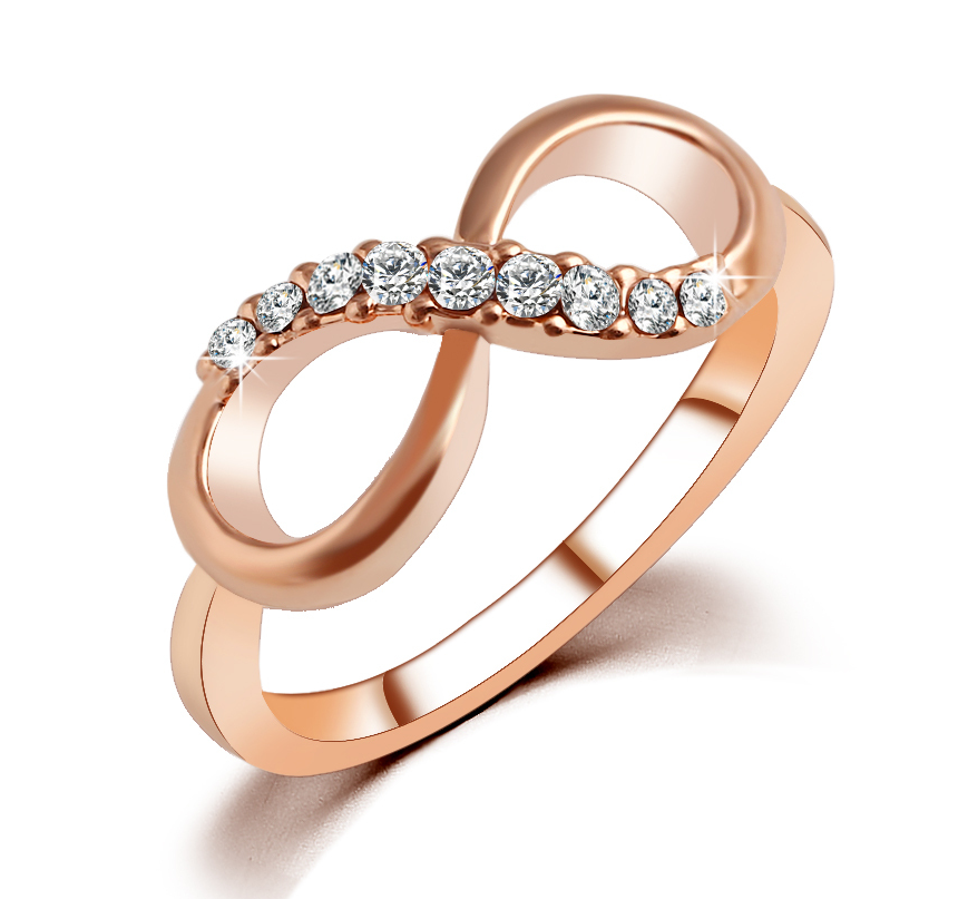 Ring med Cubic Zirconia och i 18K Roséguldplätering