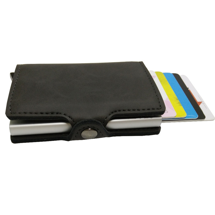 Korthållare med smart automatisk funktion i läder -med rfid blockering! - 7
