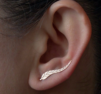 Örhängen "feather" i 925 Sterling Silverplätering alt. 18 K Guldplätering