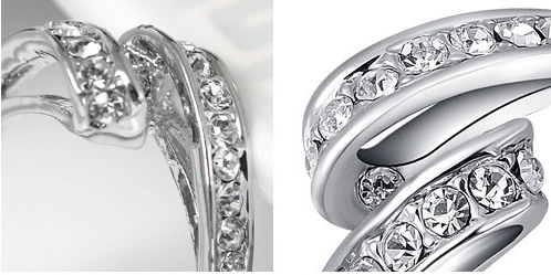 Ring med många små stenar i Austrian Crystals och platinumplätering - 2