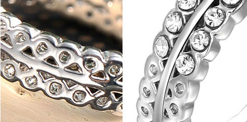 Ring med många små stenar i Austrian Crystals och platinumplätering - 2