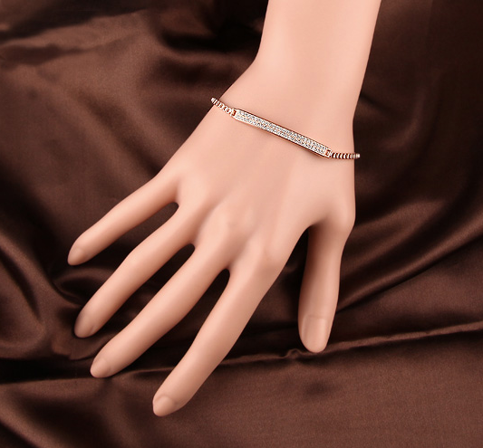 Armband med dubbla längder av kristaller och i 18K Guldplätering - 4