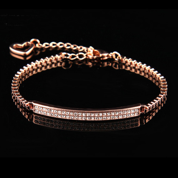 Armband med dubbla längder av kristaller och i 18K Guldplätering - 2