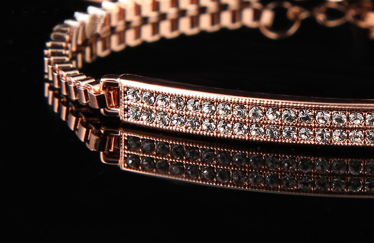 Armband med dubbla längder av kristaller och i 18K Guldplätering - 5