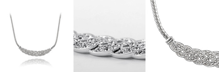 Halsband med många små stenar i Cubic Zirconia och Platinumplätering - 5