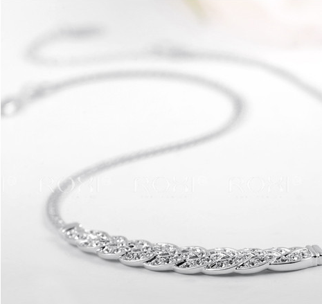 Halsband med många små stenar i Cubic Zirconia och Platinumplätering - 2