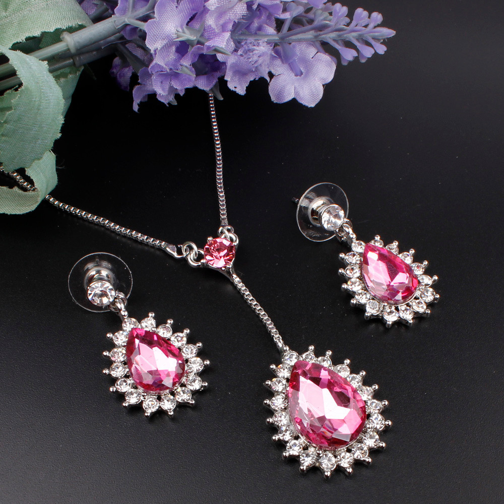 Smyckeset med Vita Austrian Crystals samt i 925 Sterling Silverplätering - 2
