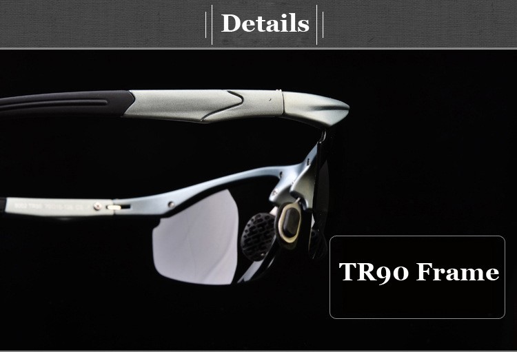 AOFLY Sunglasses -Bright black frame & Dark green lens - 9