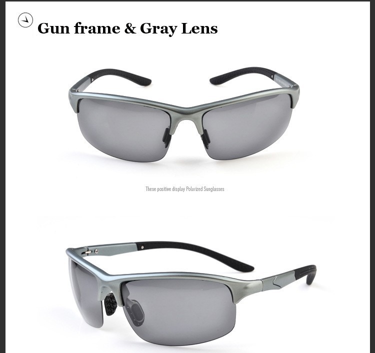 AOFLY Sunglasses -Gun frame & Gray lens - 2