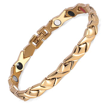 Magnetarmband i rostfritt stål med 18K Guldplätering
