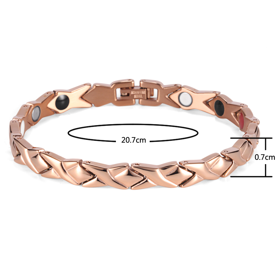 Magnetarmband i rostfritt stål med 18K Guldplätering - 3