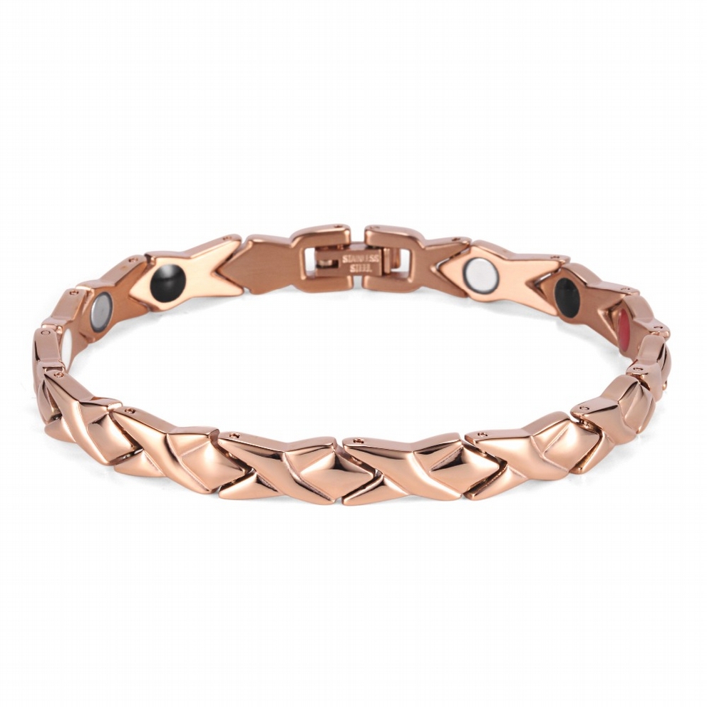 Magnetarmband i rostfritt stål med 18K Guldplätering - 2