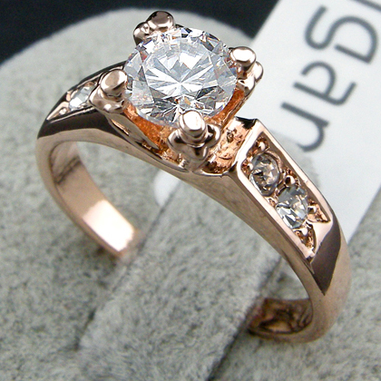 Ring med Austrian Crystals och i 18K Roséguldplätering - 5