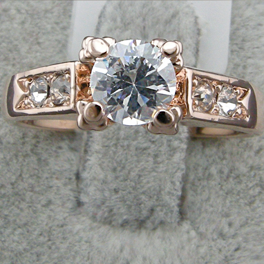 Ring med Austrian Crystals och i 18K Roséguldplätering - 7