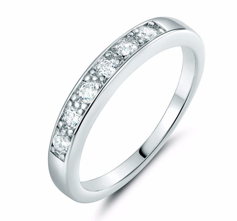 Ring med Cubic Zirconia och i Vit 18K Guldplätering - 2