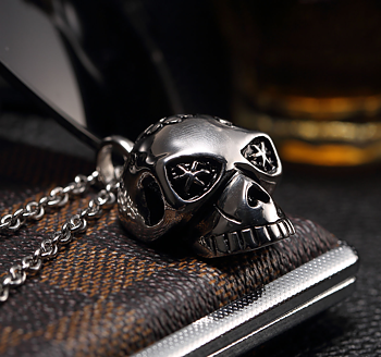 Agent X  - Halskedja "Skull Flower" i Rostfritt stål