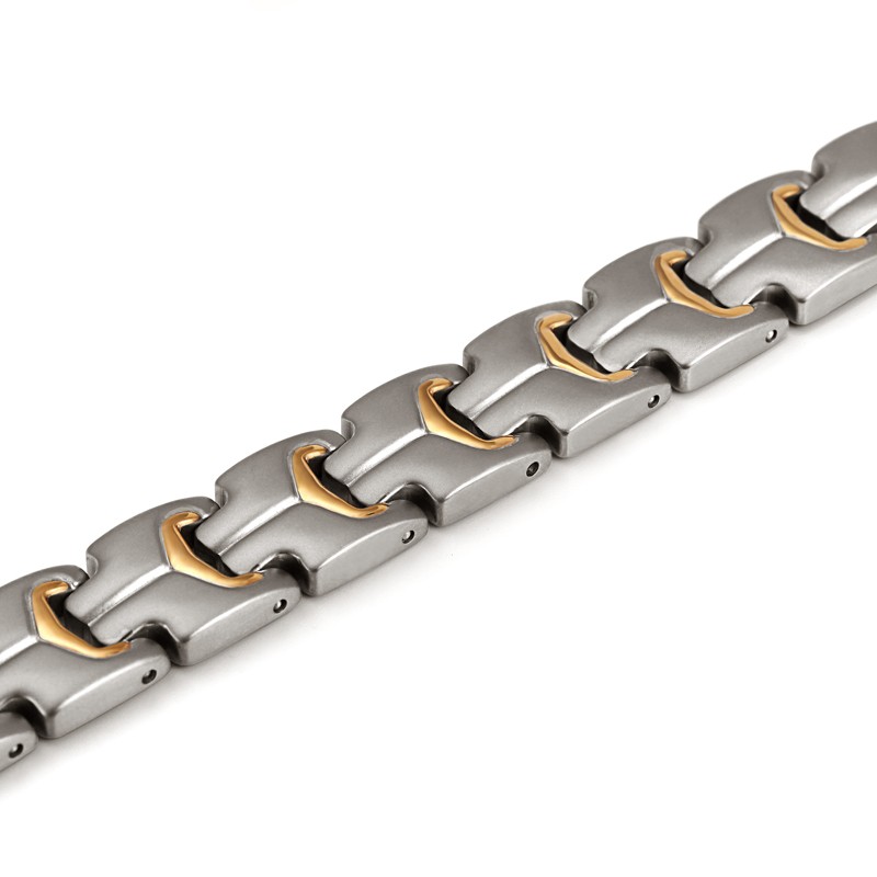 Magnetarmband i rostfritt stål och med 18 K guldplätering - 5