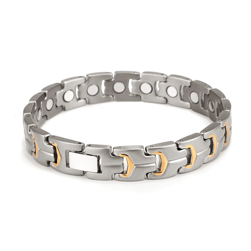 Magnetarmband i rostfritt stål och med 18 K guldplätering - 3