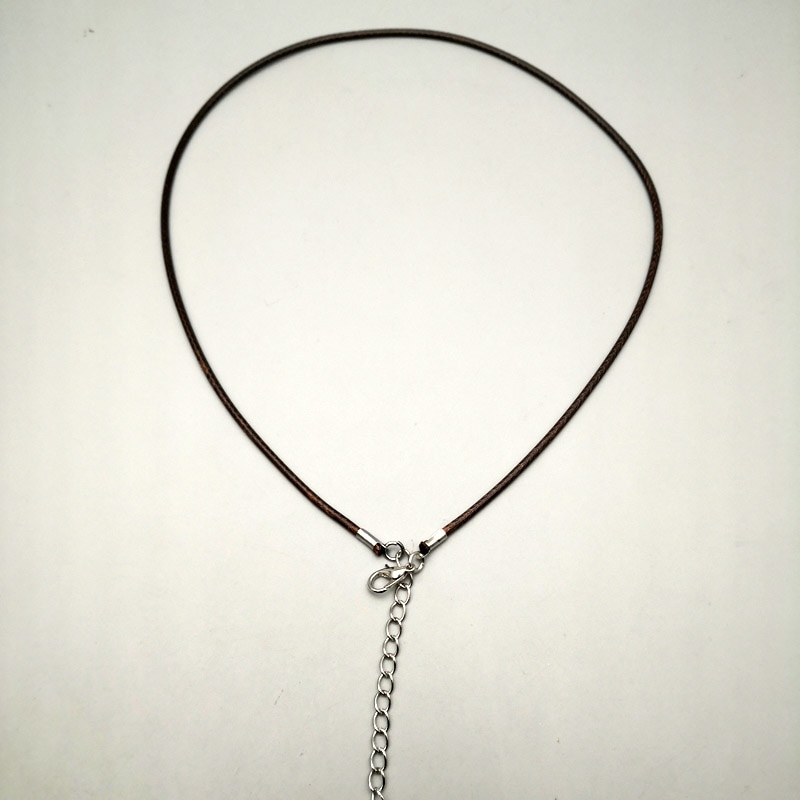 Läderrem Brun -vaxad 1,5mm resp. 2mm -längd 45cm + 5cm förlängningskedja - 4