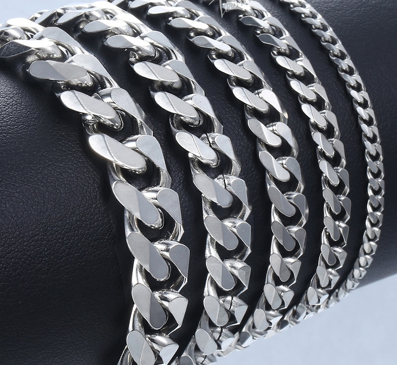 Pansarlänk -Armband i rostfritt stål -Silver 11mm - 2