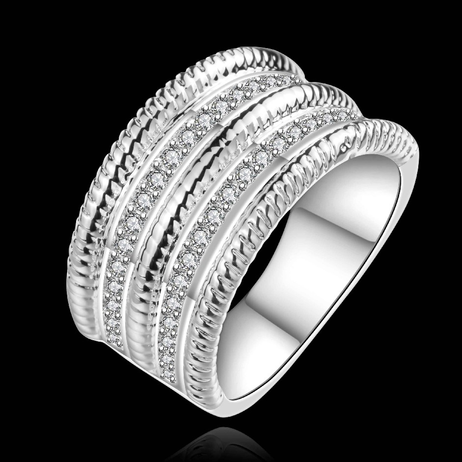 Ring med små Cubic Zirconia och i 925 Sterling Silverplätering - 2