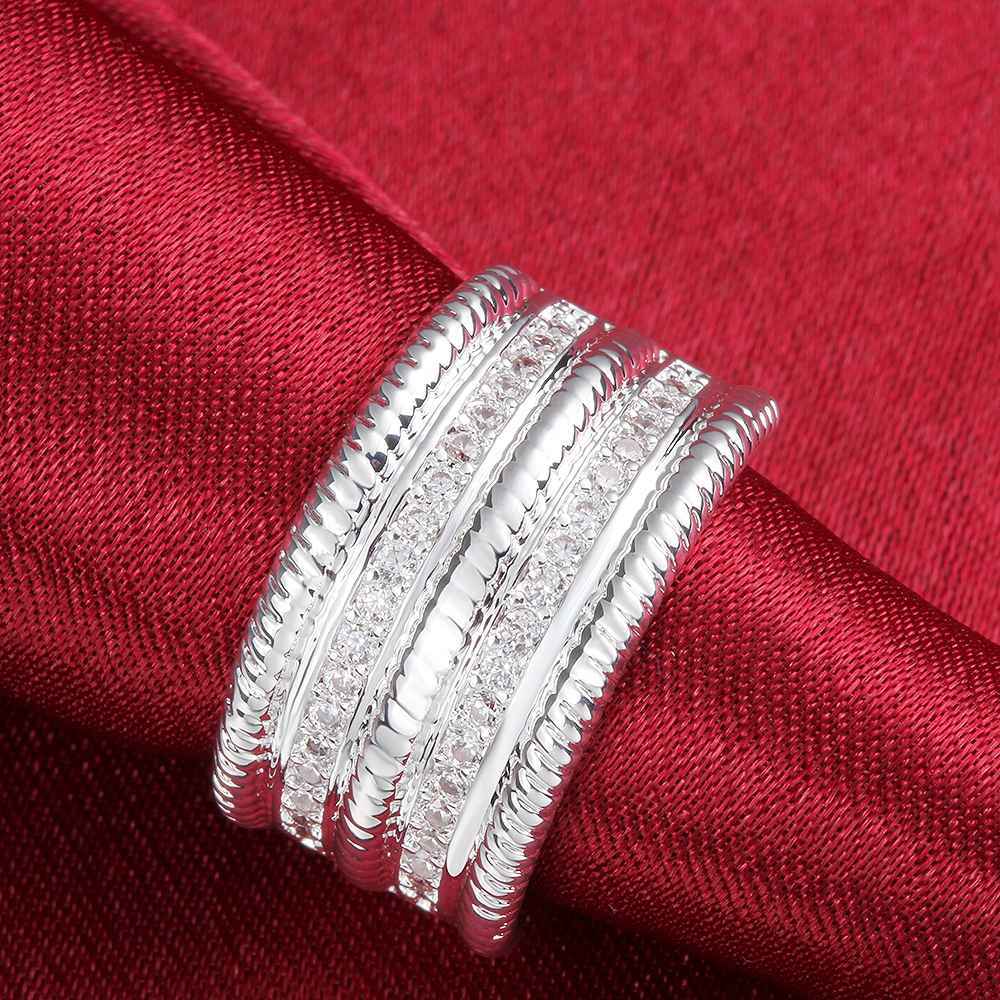 Ring med små Cubic Zirconia och i 925 Sterling Silverplätering - 4