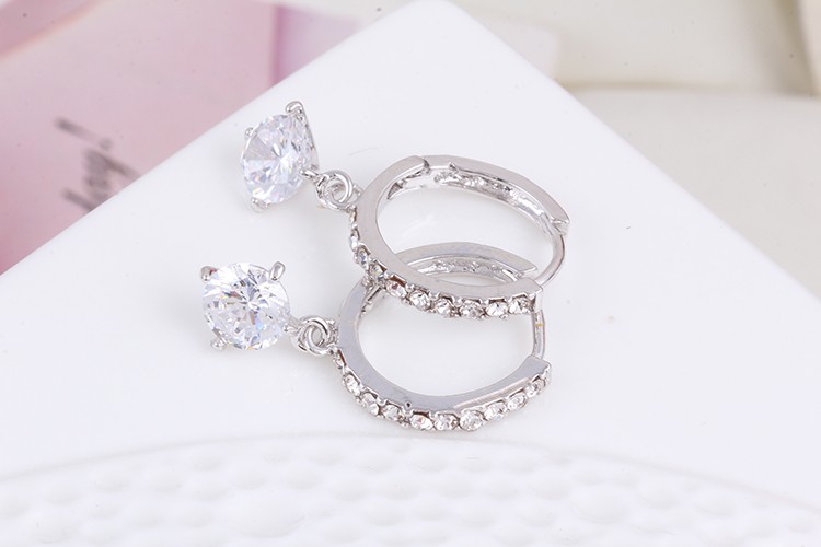 Örhängen med Cubic Zirconia och i 925 Sterling Silverplätering - 3