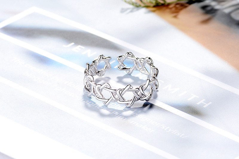 Ring "Hexagram" i 925 Sterling Silverplätering - 7