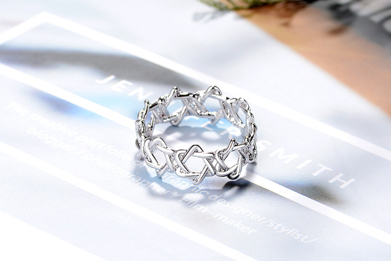 Ring "Hexagram" i 925 Sterling Silverplätering - 3
