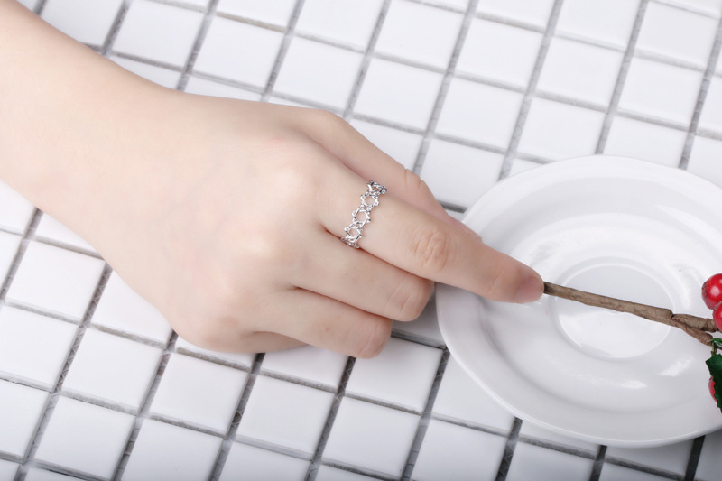 Ring "Hexagram" i 925 Sterling Silverplätering - 9